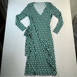 Diane von Furstenberg for Target Midi Wrap Dress, Arrow Green Geo, Sz L
